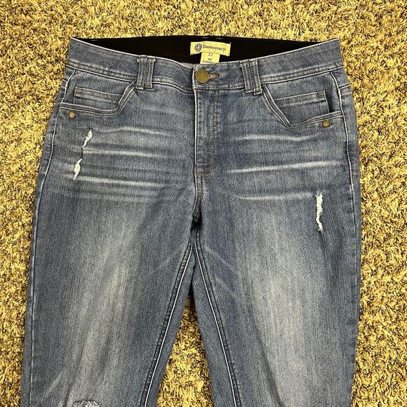 Democracy Ab Solution Straight Leg Distressed Jeans High Waisted size 12 - Picture 2 of 5